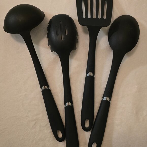 The Pampered Chef 4 Piece Kitchen Tools Black & Chrome - Picture 4 of 7